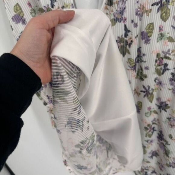 CJ Banks Women's Floral Knit Sweater Midi Dress Set 2 Piece Purple White Size 1X - Picture 10 of 15